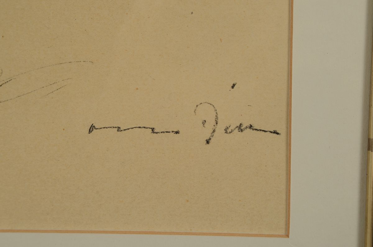 Detail a: Otto Dill und Lina Sommer: Litho aus der Pferdemappe, handsigniert, ca. 51x 34 cm, unter Glas, PP., Buch: Lina Sommer, Magister "Fuchs", ...