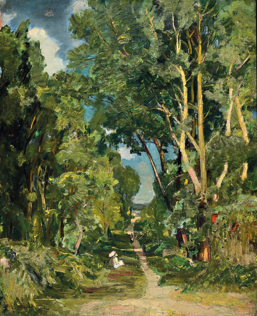 Claude Rameau, 1876 Boubon-Lancy-1955 Thibault, Der Waldweg, Öl/Lwd, signiert, ca. 72 x 60 cm, Rahmen