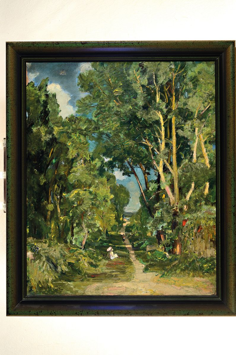 Detail k: Claude Rameau, 1876 Boubon-Lancy-1955 Thibault, Der Waldweg, Öl/Lwd, signiert, ca. 72 x 60 cm, Rahmen
