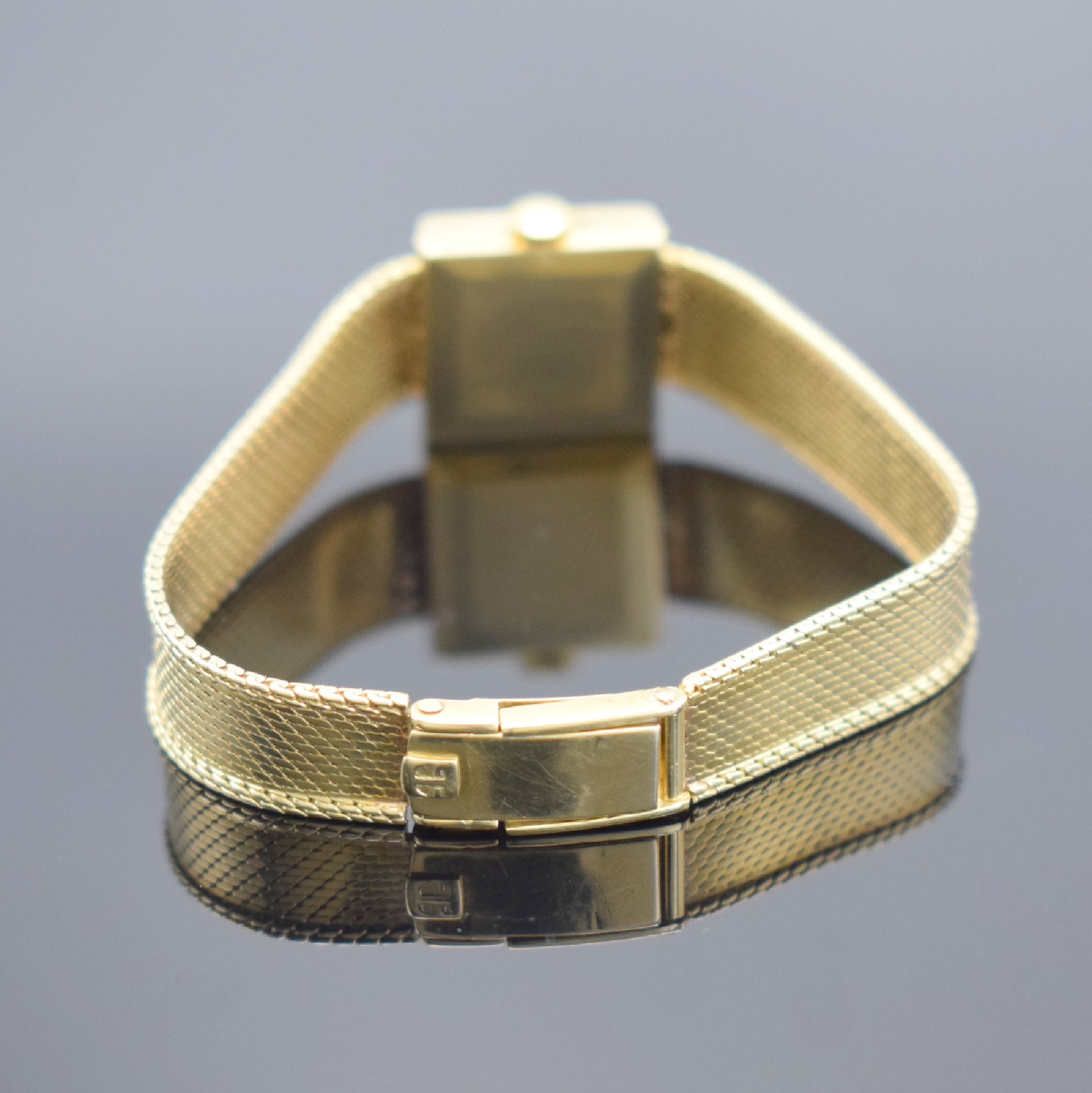 Detail b: TISSOT Damenarmbanduhr in GG 585/000, Schweiz um 1965, Handaufzug, Geh. an Goldband in GG 585/000, Boden aufgedr., silb. Zifferbl. pat./fl., aufgel. ...