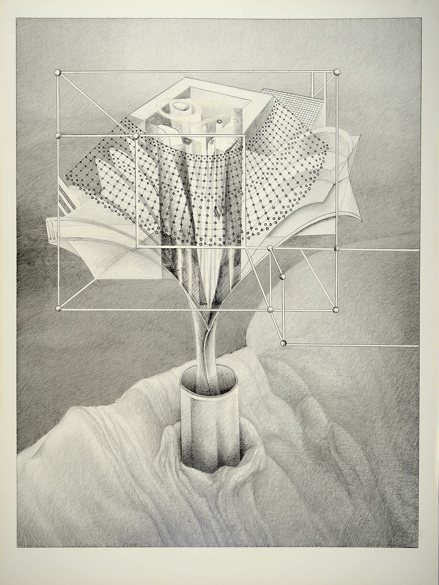 Detail a: Leo Labusch, geb. 1940 Polen - 2017 Mannheim, studierte an der Kunstakademie in Wroclaw/Breslau, hier 4 großformatige Zeichnungen aus den 70er ...