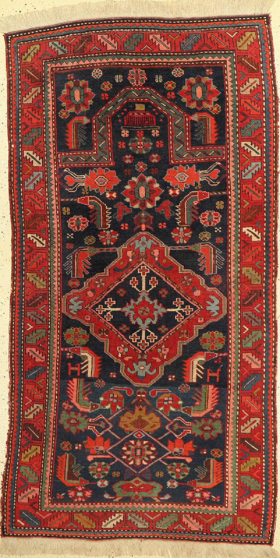 Karabagh Gebetsteppich, Kaukasus, um 1900, Wolle auf Wolle, ca. 196 x 92 cm, EHZ: 3-4