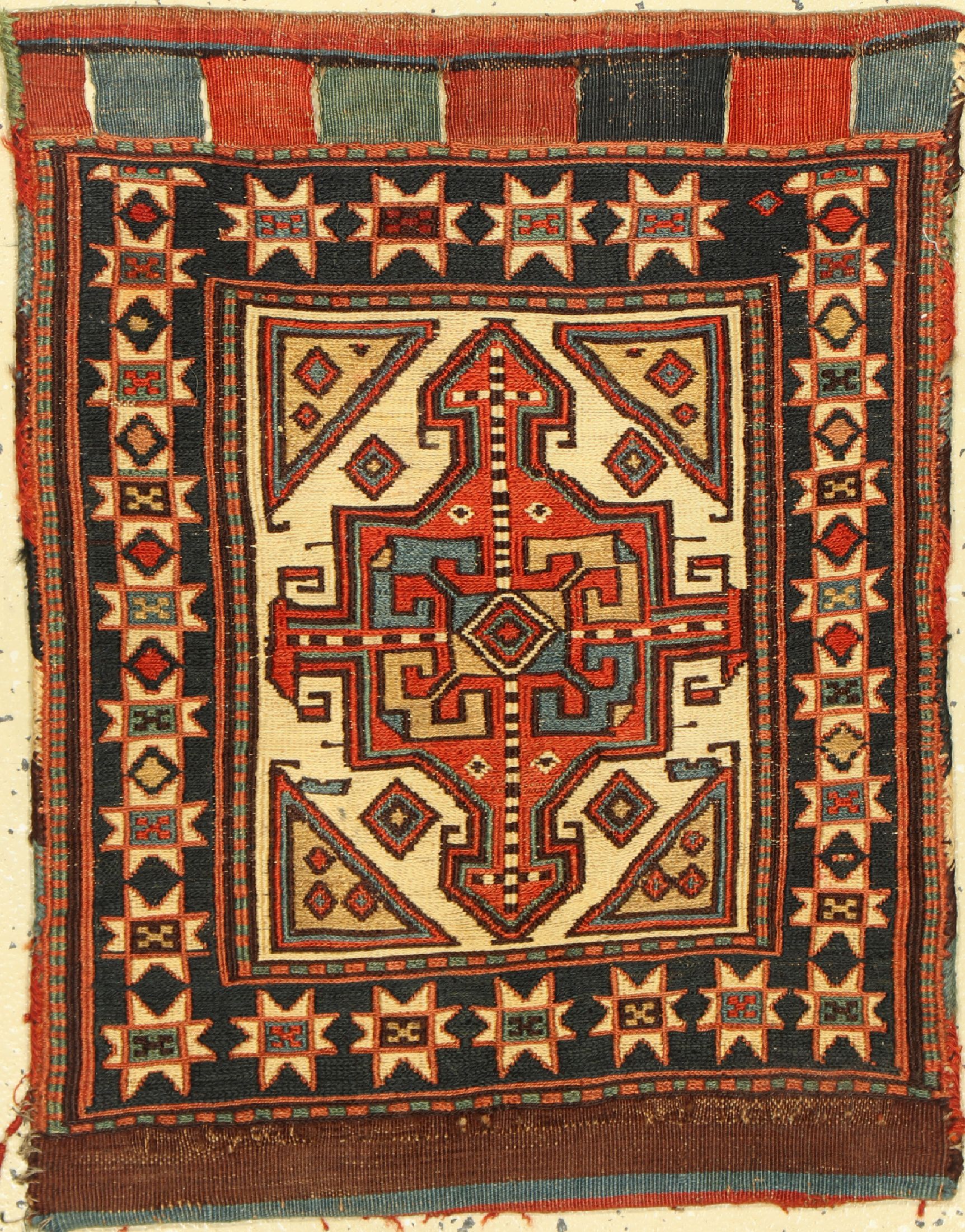 Shahsawan Sumakh Taschenfront, Persien, um 1920, Wolle auf Wolle, ca. 58 x 45 cm, EHZ:(Guter Zustand)