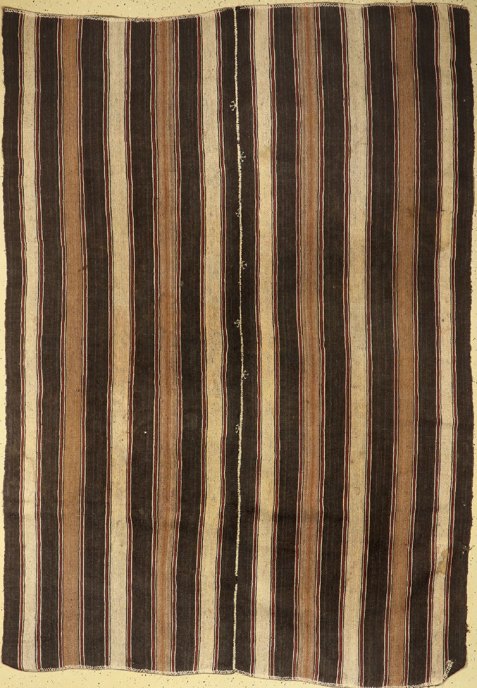 Ziegenhaar Kelim (2 Bahnig), Türkei, um 1960, Ziegenhaar, ca. 290 x 206 cm, EHZ: 2, paar kleine Löcher