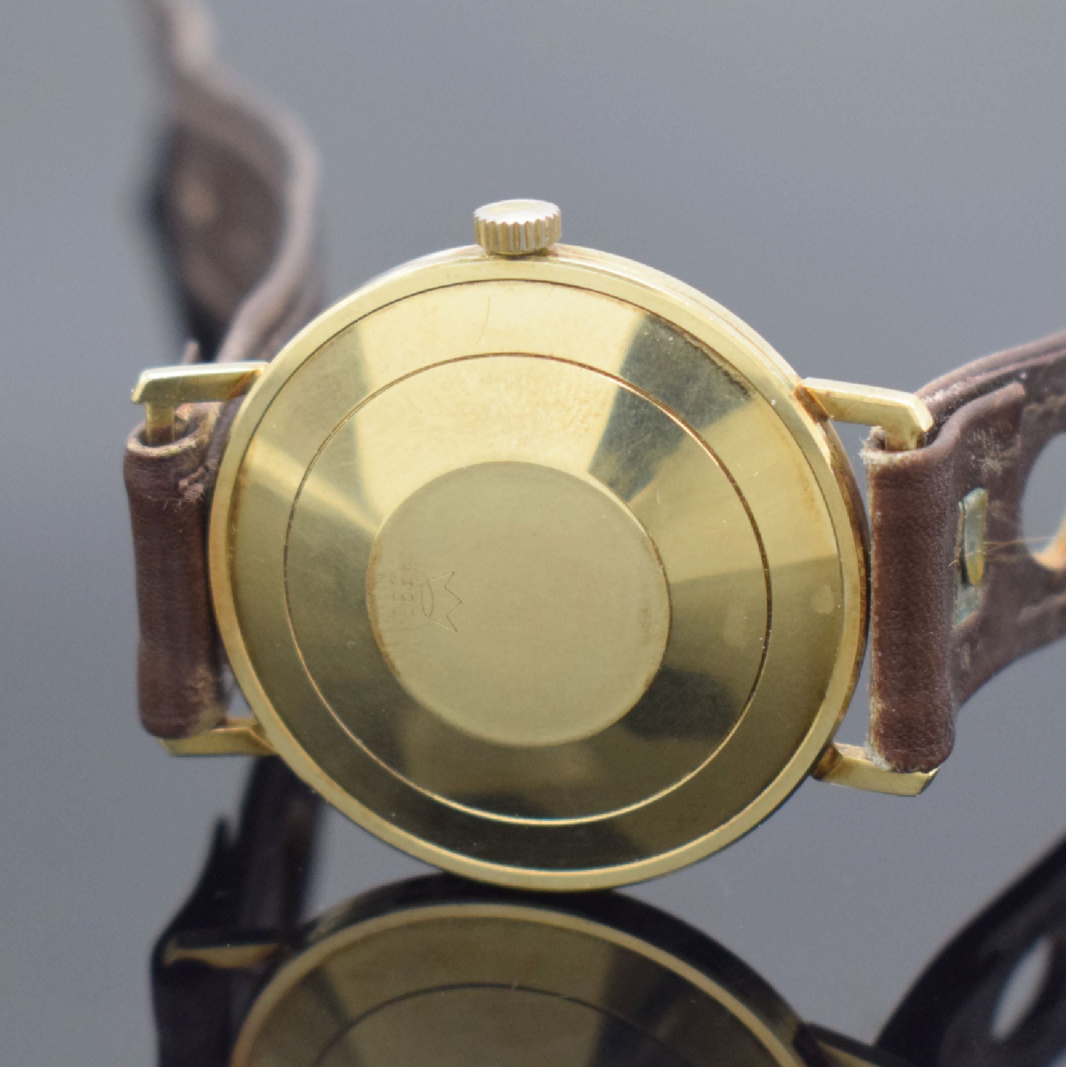 Detail c: TIMESTAR Herrenarmbanduhr in GG 585/000, Schweiz um 1965, Automatik, 2-teil. Gehäuse, Boden aufgedr., silb. Zifferbl. m. aufges. Std.-Ind., gold. ...