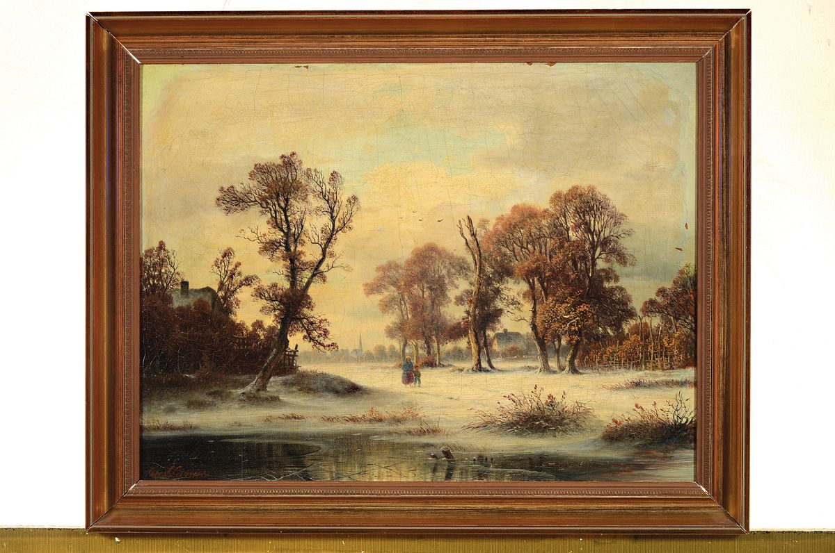 Detail k: Johann Gustav Lange, 1811 Mühlheim am Rhein - 1887 Düsseldorf, Studium an der Akademie Düsseldorf bei J.W. Schirmer und O. Achenbach, hier: ...
