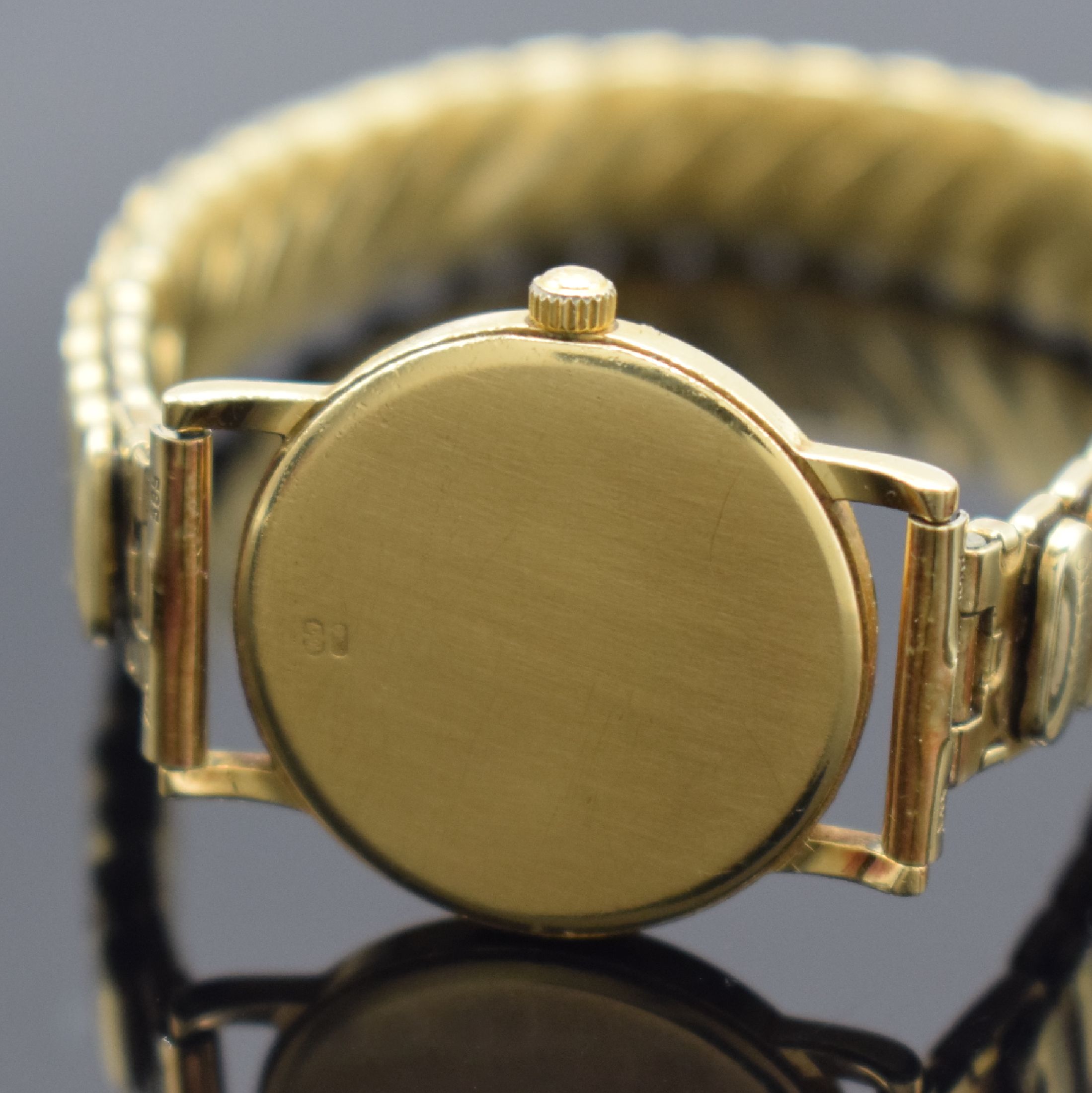 Detail b: OMEGA De Ville Damenarmbanduhr in GG 750/000, Schweiz verk. lt. beil. Garantiekarte 08/1994, quarz, Boden aufgedr., neutr. Flexband in GG 585/000, ...