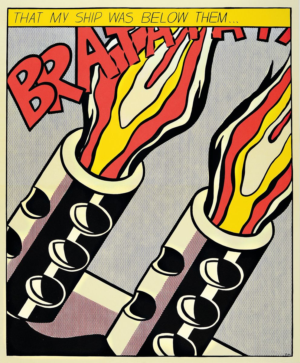 Nach Roy Lichtenstein, 1923-1997 New York, "That my ship was below them..." aus der dreiteiligen Serie "as I opened fire" (1964), ...