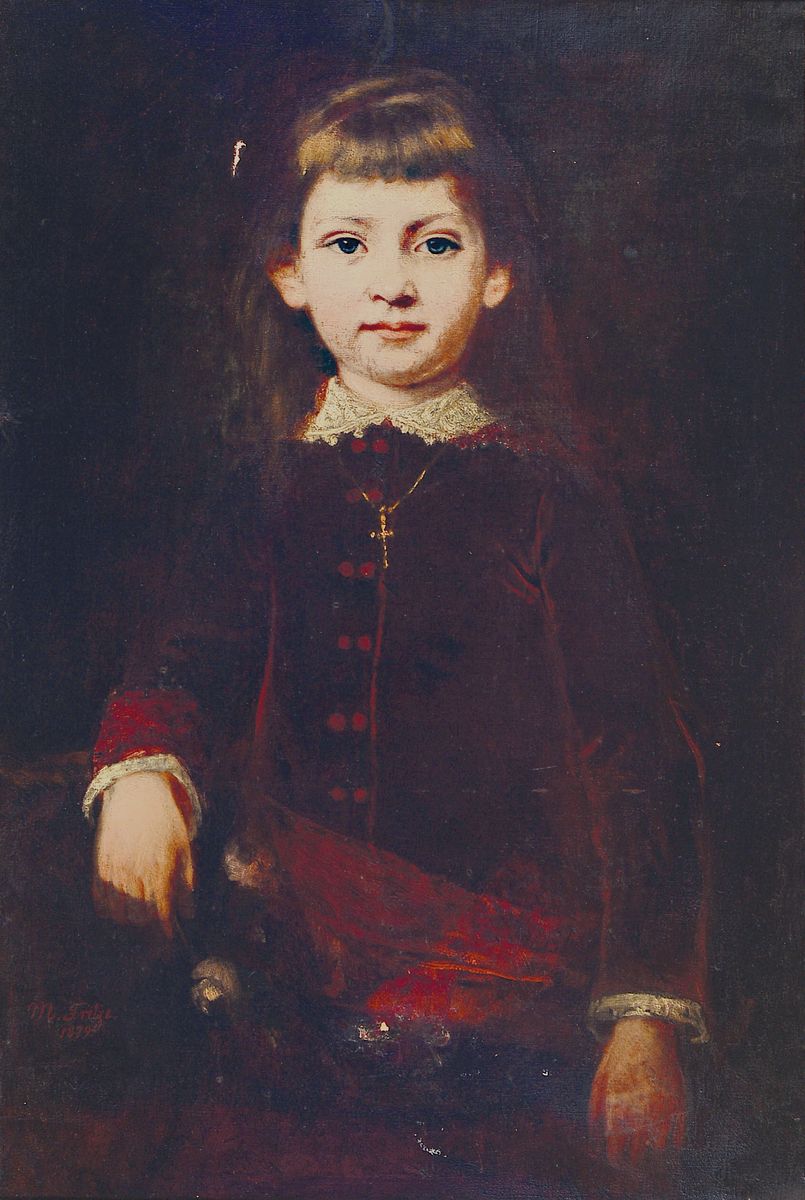 Margarete Fritze, geb. 1845 Rittergut Dreileben, war Schülerin von Grützner und Liezen-Mayer in München und Wien, Bildnismalerin, beschickte die ...