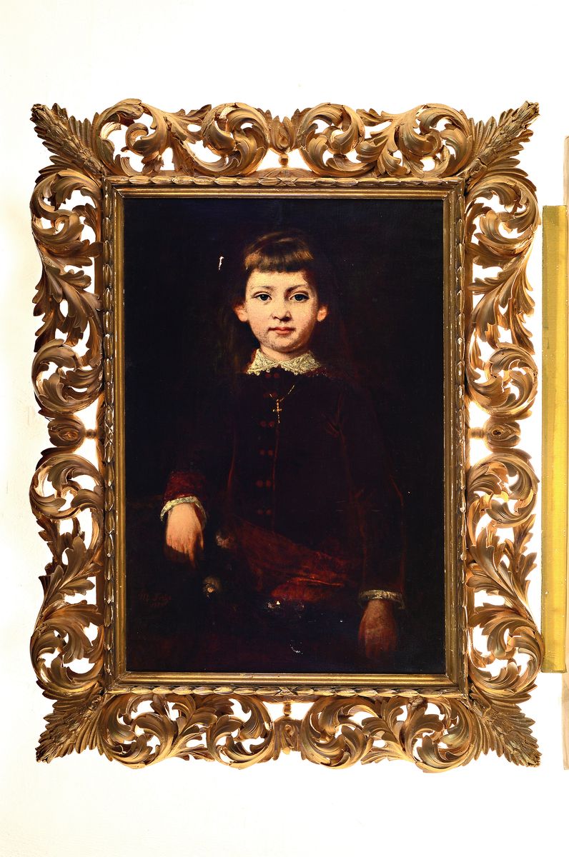 Detail k: Margarete Fritze, geb. 1845 Rittergut Dreileben, war Schülerin von Grützner und Liezen-Mayer in München und Wien, Bildnismalerin, beschickte die ...
