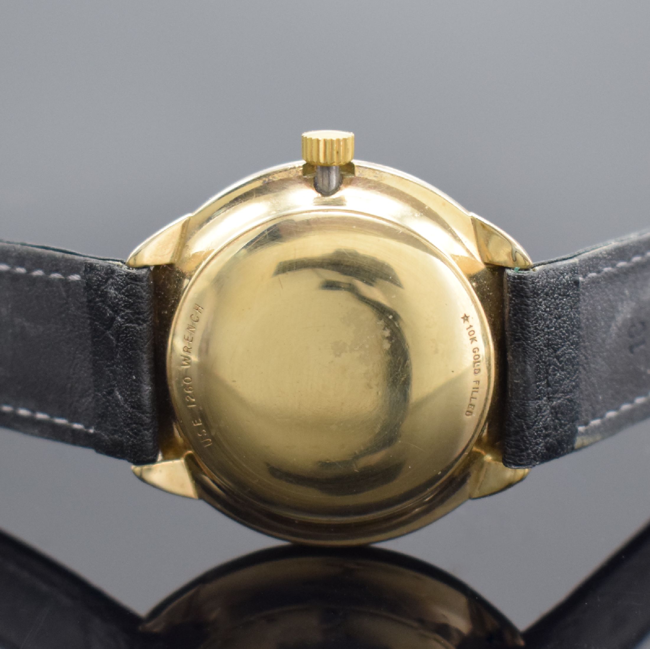 Detail c: LONGINES Admiral Armbanduhr in 10 k Gold filled, Schweiz / USA um 1965, Automatik, Monocoque-Geh., ausgefallenes silb. Duoton- Zifferbl., aufges. ...