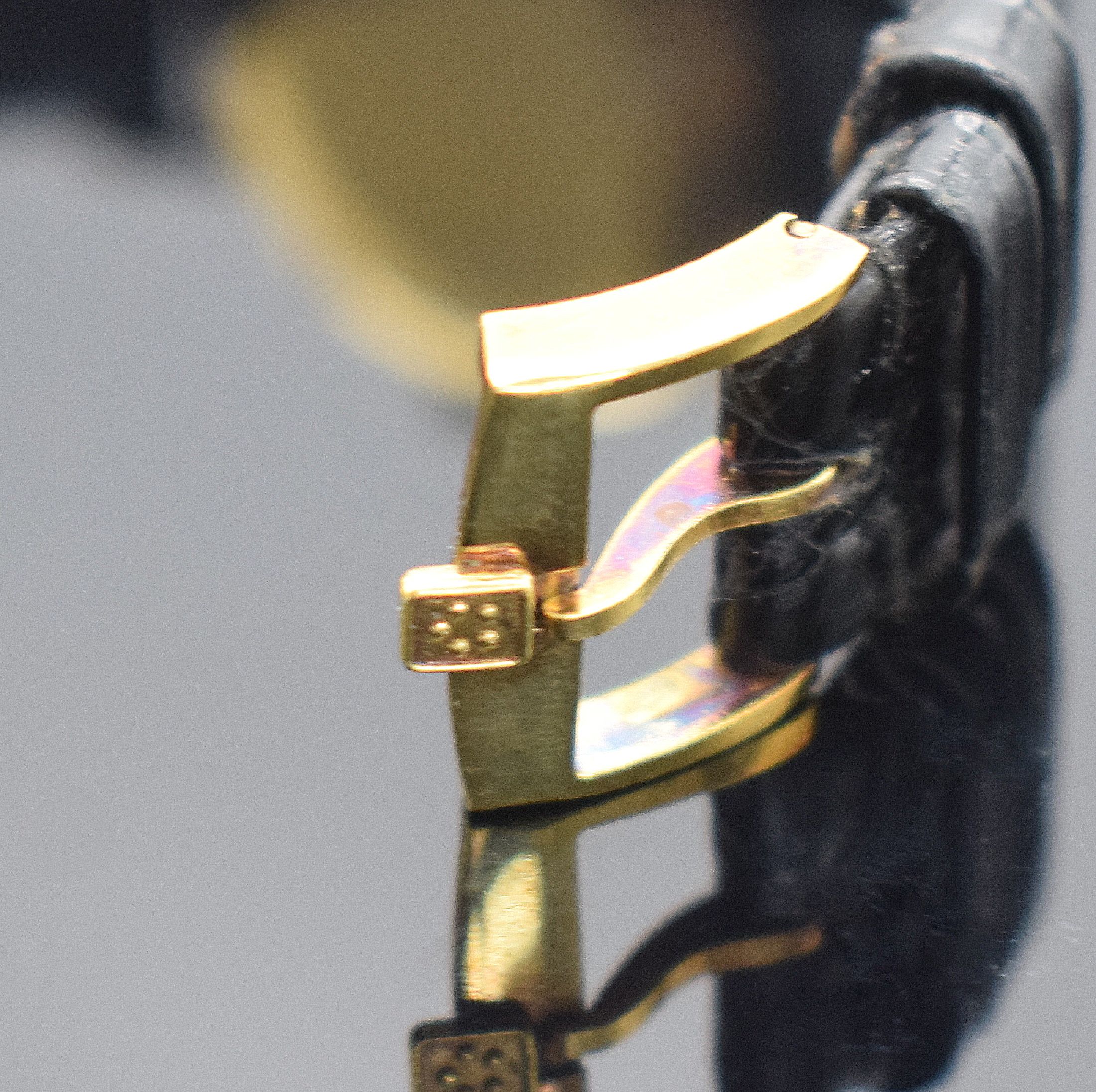 Detail b: ETERNA-MATIC 2000 Centenaire 71 Armbanduhr in GG 750/000, Schweiz um 1971, Automatik, unpoliertes Geh. Ref. 706 IVT, Boden verschr., orig. Band m. ...