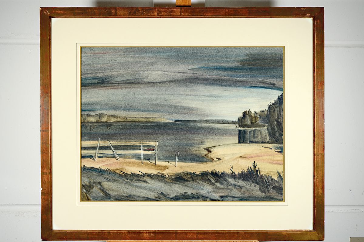 Detail k: Jerzy Trutkowski, geb. 1947 Urodzony, Landschaft, Aquarell, signiert, ca. 52 x 65 cm, unter Glas, PP., Rahmen ca. 78 x 92 cm