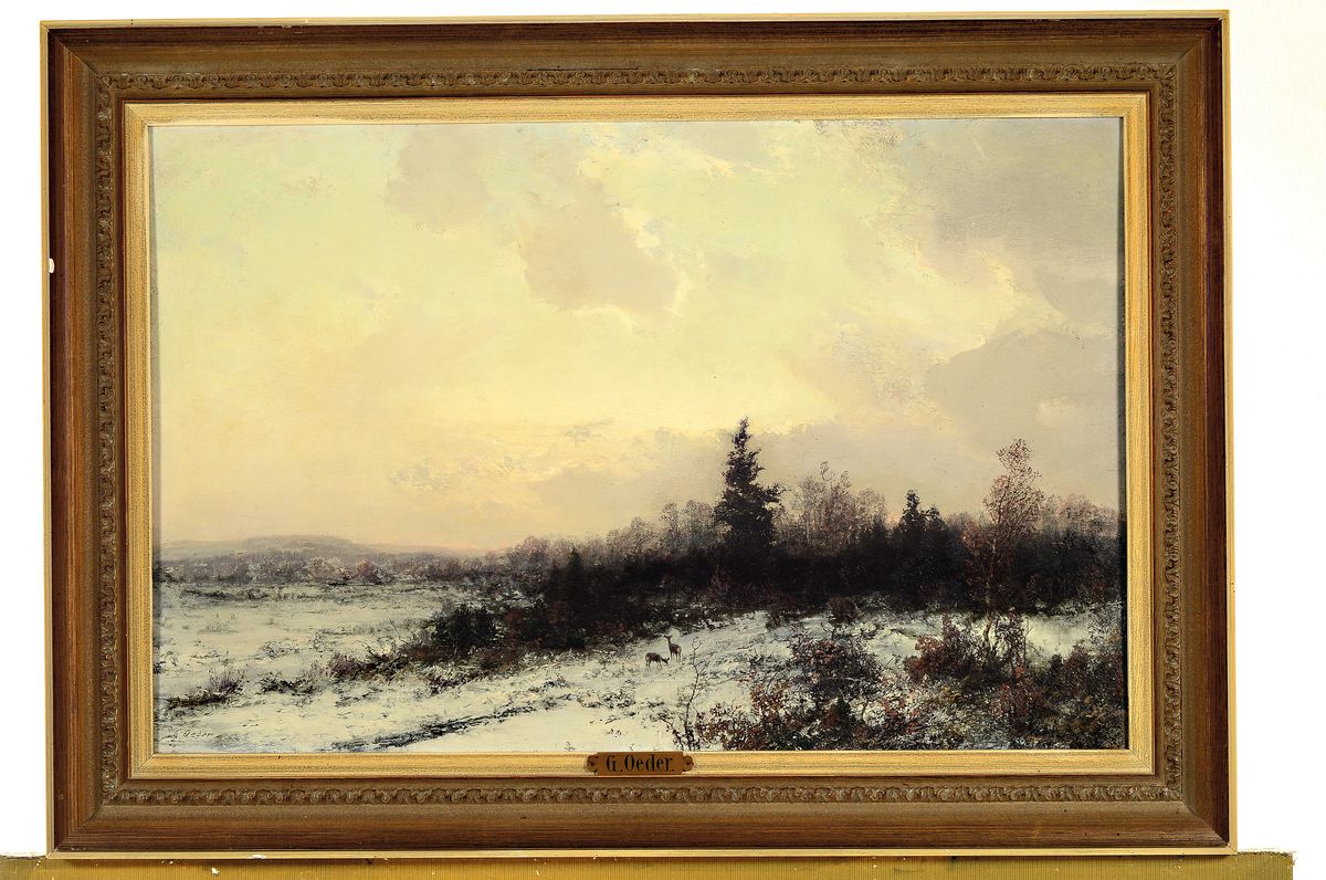 Detail k: Georg Oeder, 1846 Aachen - 1931 Düsseldorf, autodidaktische Hinwendung zur Malerei im Umkreis der Akademie Düsseldorf u. deren damaligen Direktors ...