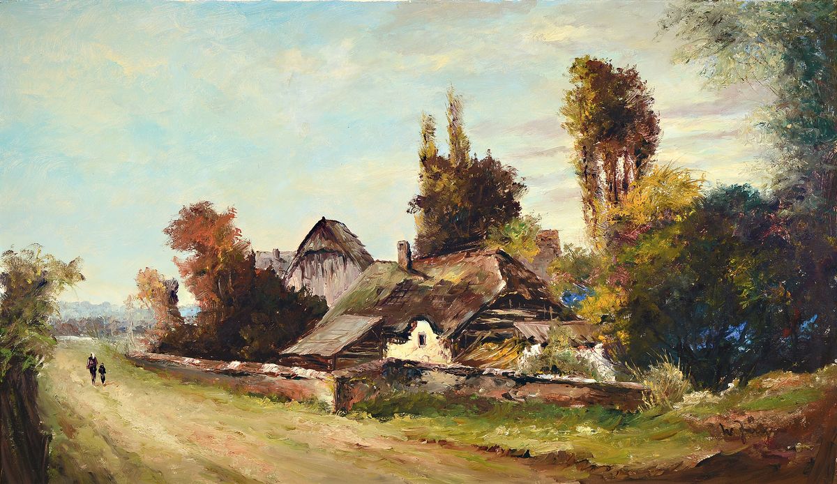 Prof. Willy Jäger, 1912 Bernburg/Saale - 1981 Würzburg, Studium an den Akademien Leipzig und Dresden, "Im Madonnenländchen", verso bez., ...