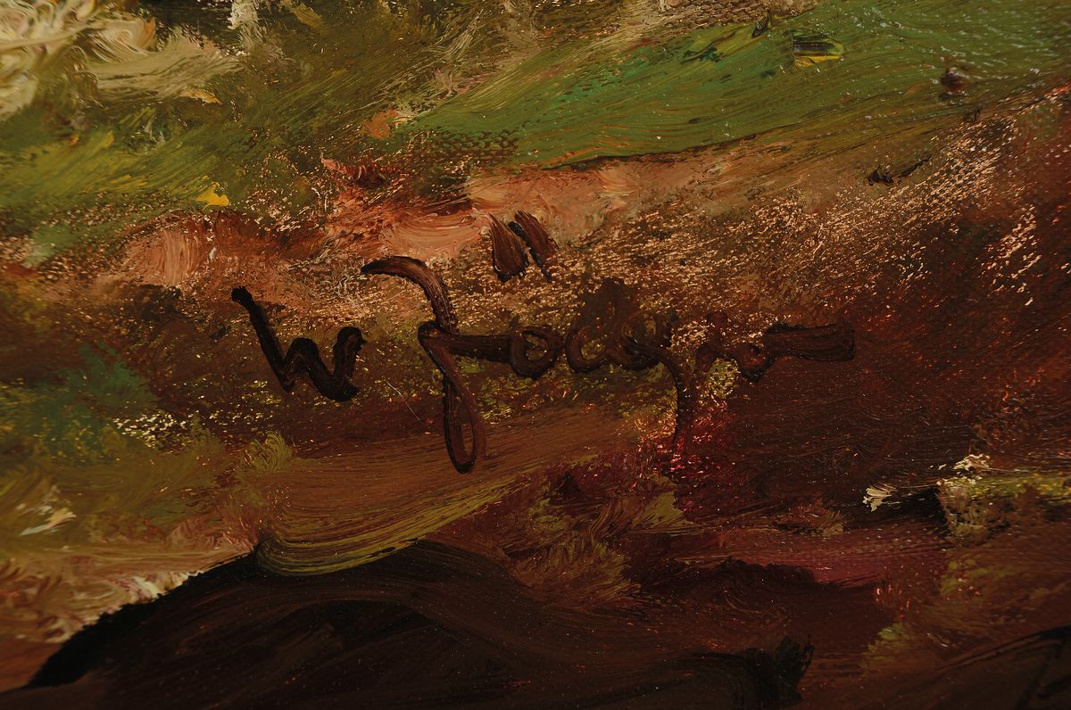Detail a: Prof. Willy Jäger, 1912 Bernburg/Saale - 1981 Würzburg, Studium an den Akademien Leipzig und Dresden, "Im Madonnenländchen", verso bez., ...