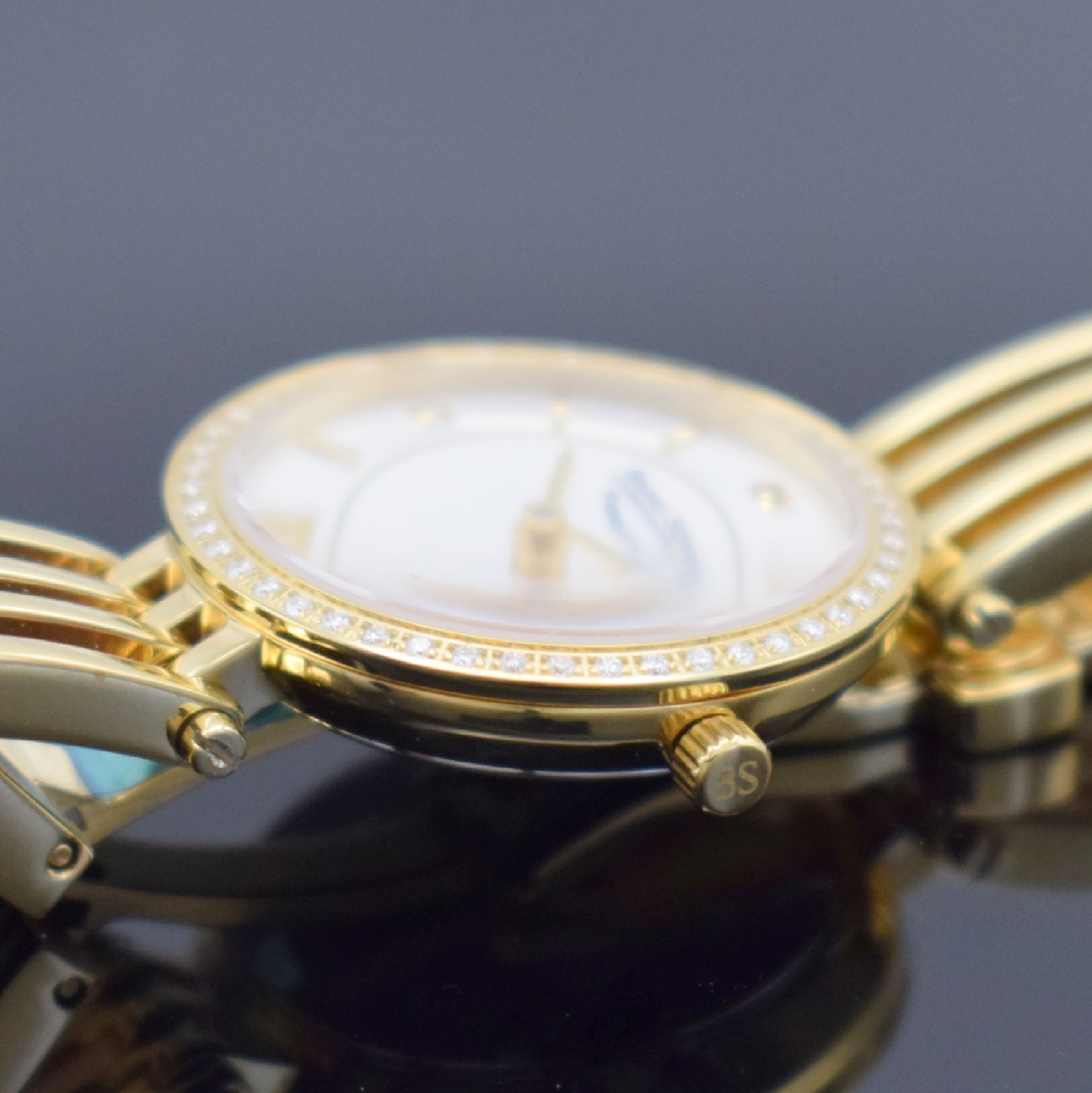 Detail b: BRUNO SÖHNLE Latina vergoldete Damenarmbanduhr mit Diamanten, Deutschland aktuelle Produktion, auf 150 Stück limitiertes Sondermodell, quarz, verg. ...
