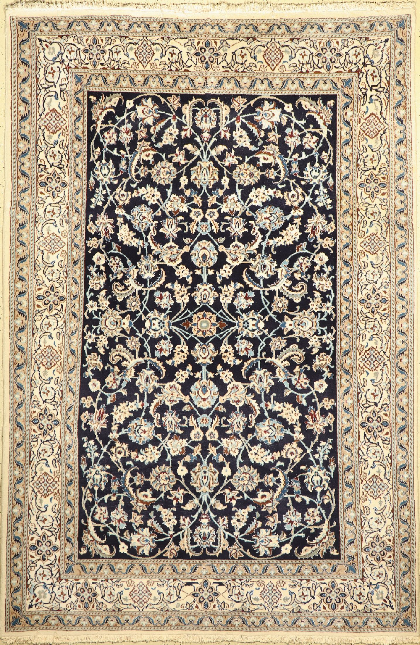 Nain, Persien, ca. 40 Jahre, Wolle mit Seide auf Baumwolle, ca. 298 x 198 cm, EHZ: 2