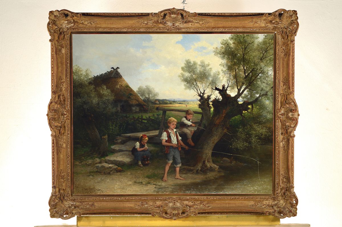 Detail k: Carl Breitbach, 1833 Berlin-1904 Kassel, Studium an der Akademie Berlin, von ca. 1860 bis 1864 in Paris als Schüler im Atelier von Charles Gleyre ...