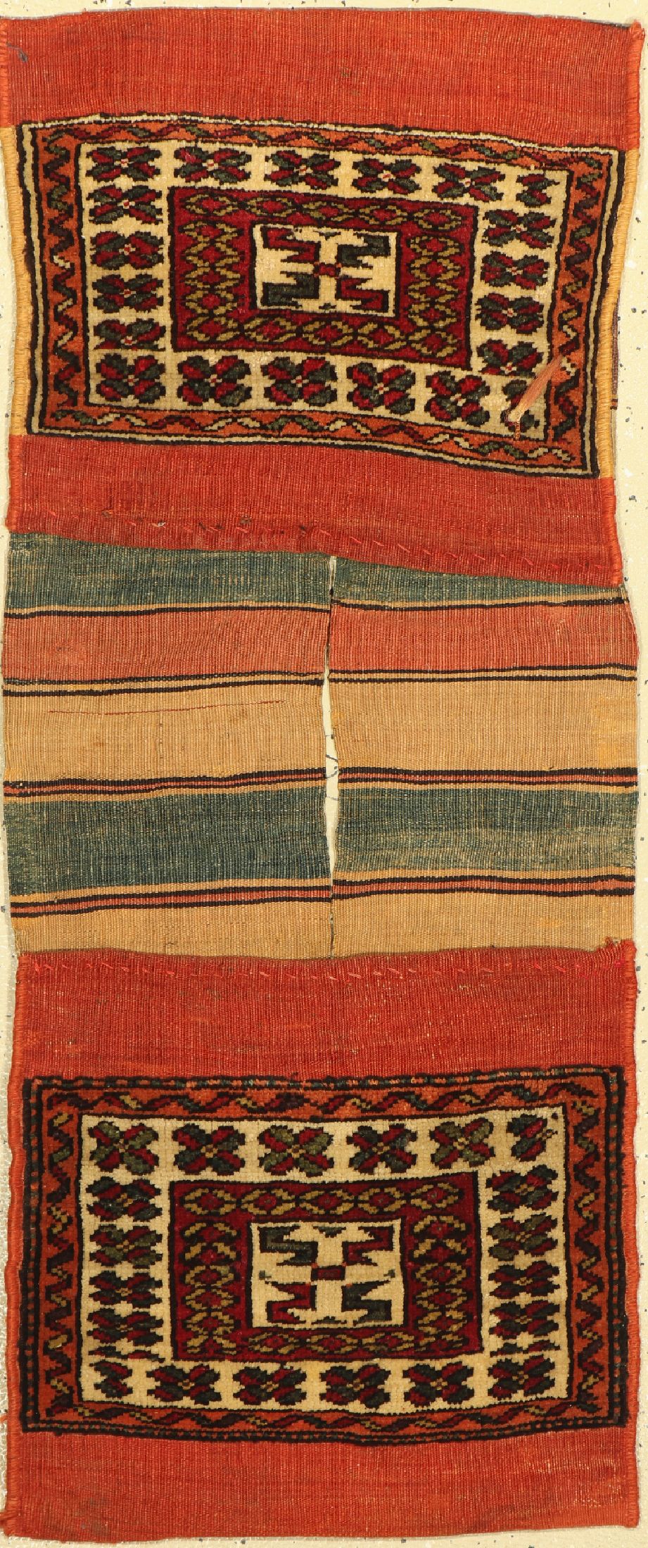 Kylaz Heybe antik, Türkei, um 1900, Wolle auf Wolle, ca. 117 x 50 cm, EHZ:(Guter Zustand)