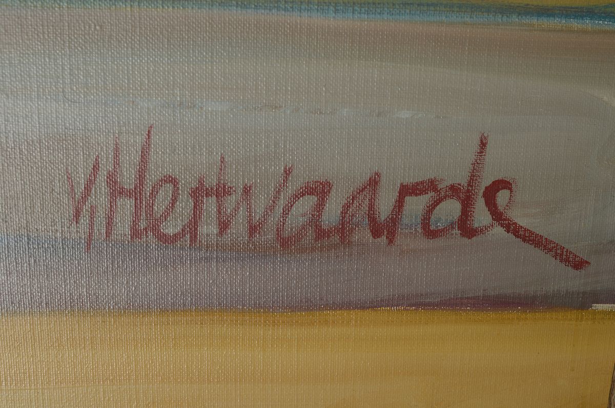 Detail a: George Stanislaus VAN Herwaarde, 1938-2011, "Pierrot mit Affe und Hund", Öl/Lwd, re. unten sign., 223x185 cm