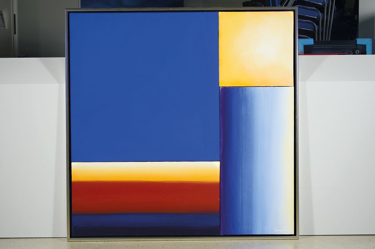 Detail k: Karl Vogelsang, 1932-2006, studierte in Hamburg und Paris und an der Akademie für Bildende Künste, Sonderausstellungen u.a. in New York, ...