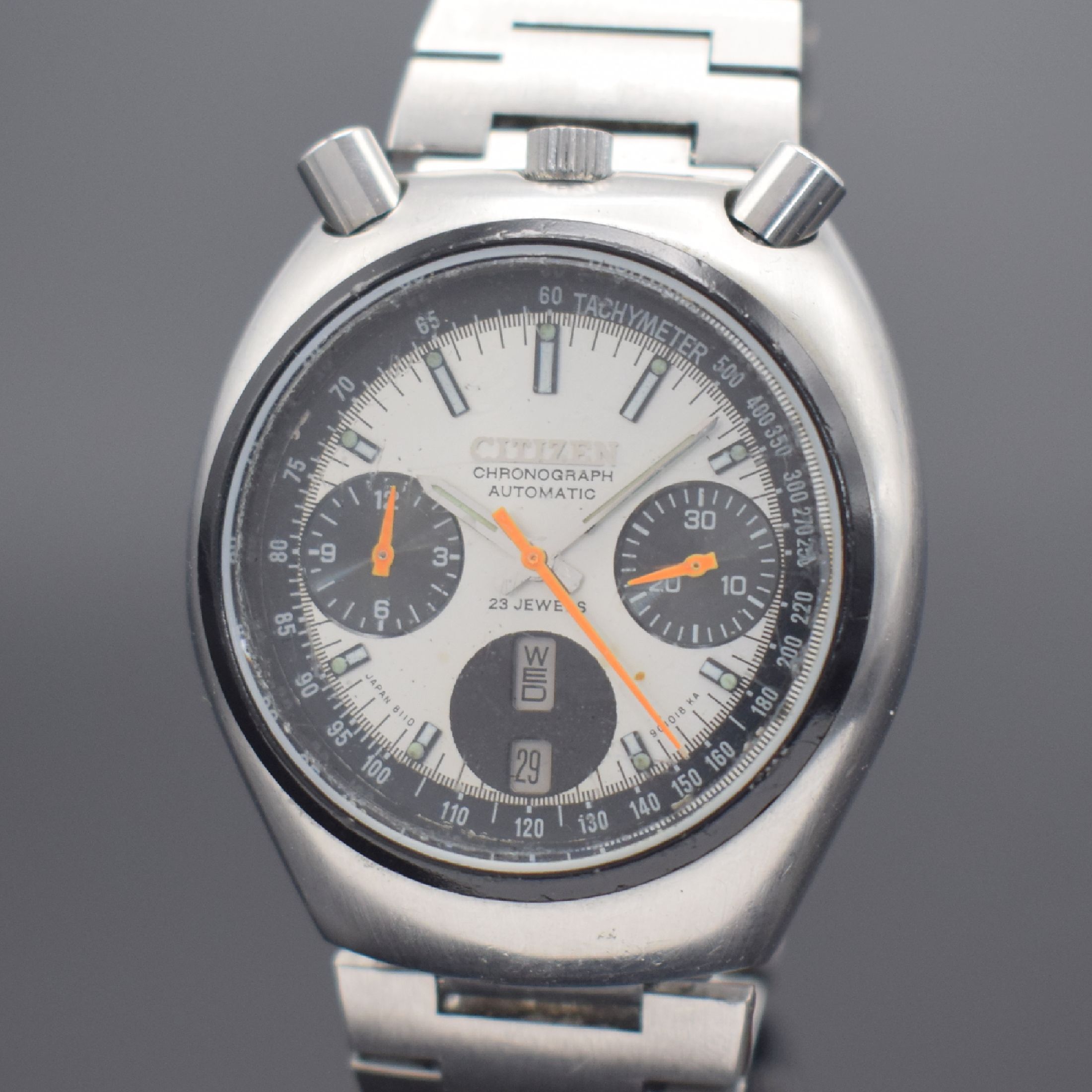 Detail a: CITIZEN Armbandchronograph mit Fly-Back sog. Bullhead, Japan um 1970, Automatik, Ref. 4- 901177 Y, Stahl-Geh., Boden geschr., orig. Krone, orig. ...