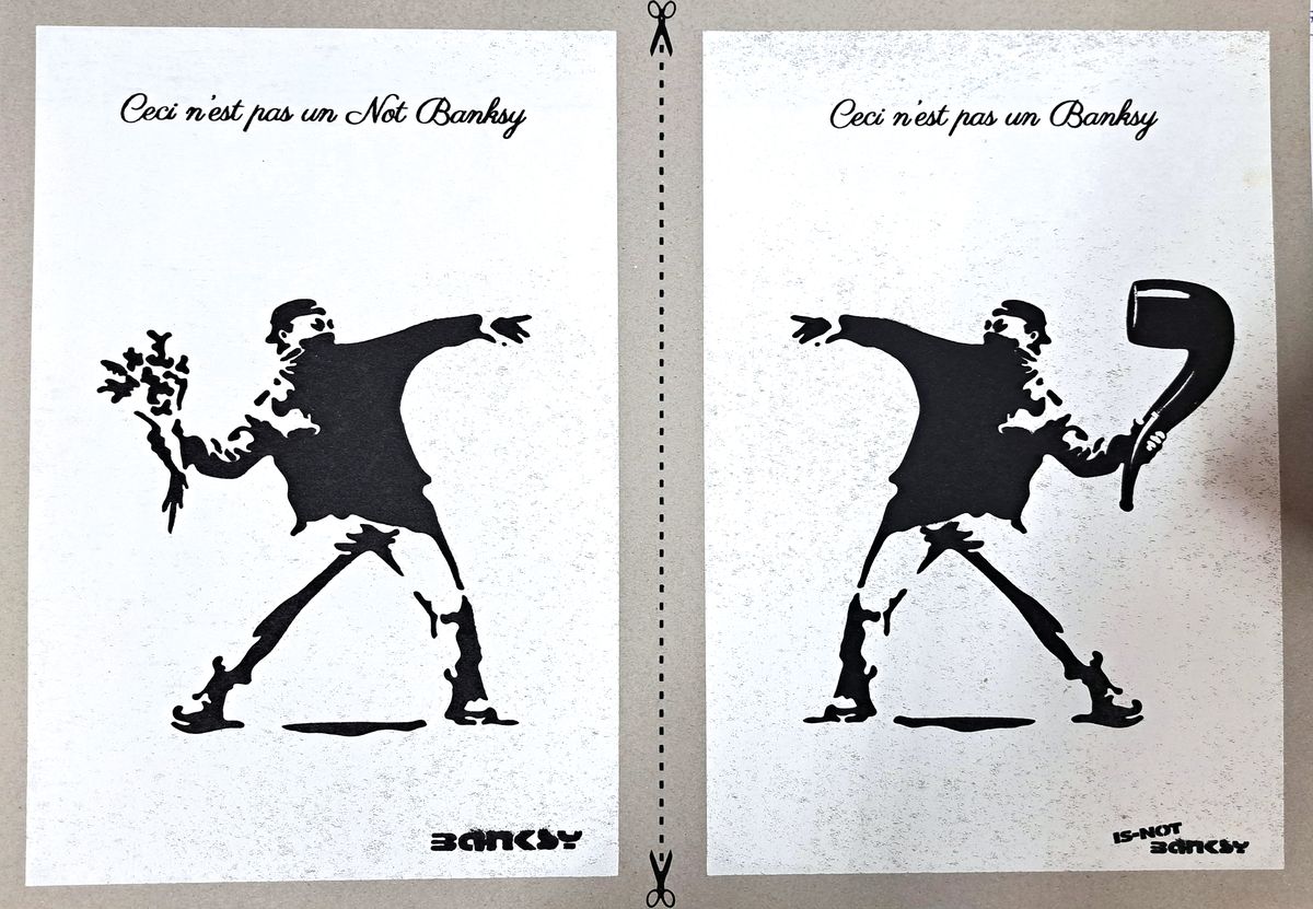 Banksy Not Banksy, AToM1313 Series, Ed:44/100, verso sign., Stempel, Zertifikat, ca. 42x60 cm