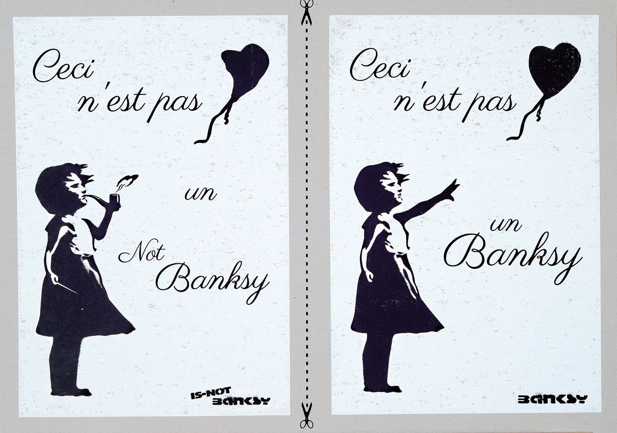 Banksy Not Banksy, AToM1313 Series, Ed:53/100, verso sign., Stempel, Zertifikat, ca. 42x60 cm