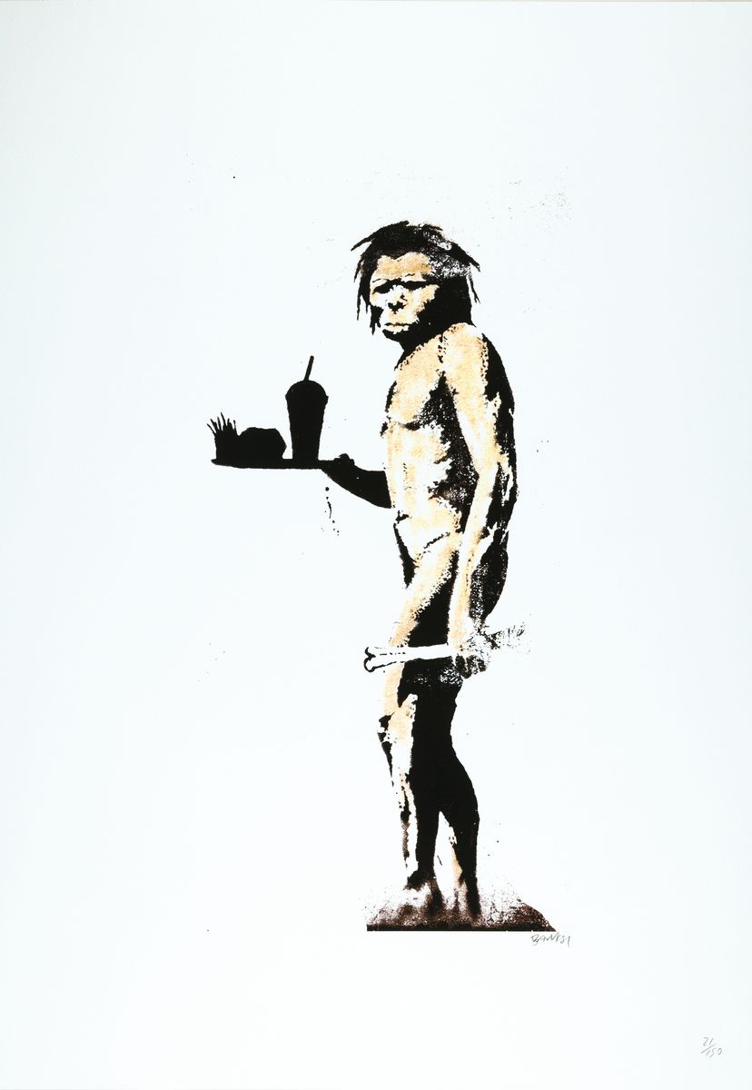 Not Banksy, sign., num. 21/150, Trockenstempel, ca. 70x50 cm