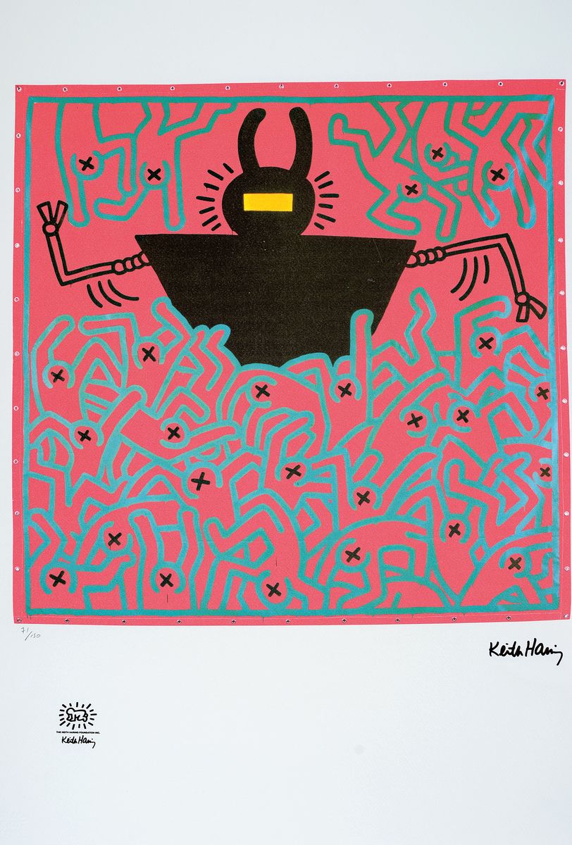 Keith Haring, 1958-1990, Farboffset, drucksign., num. 17/150, Stempel, ca. 70x50 cm