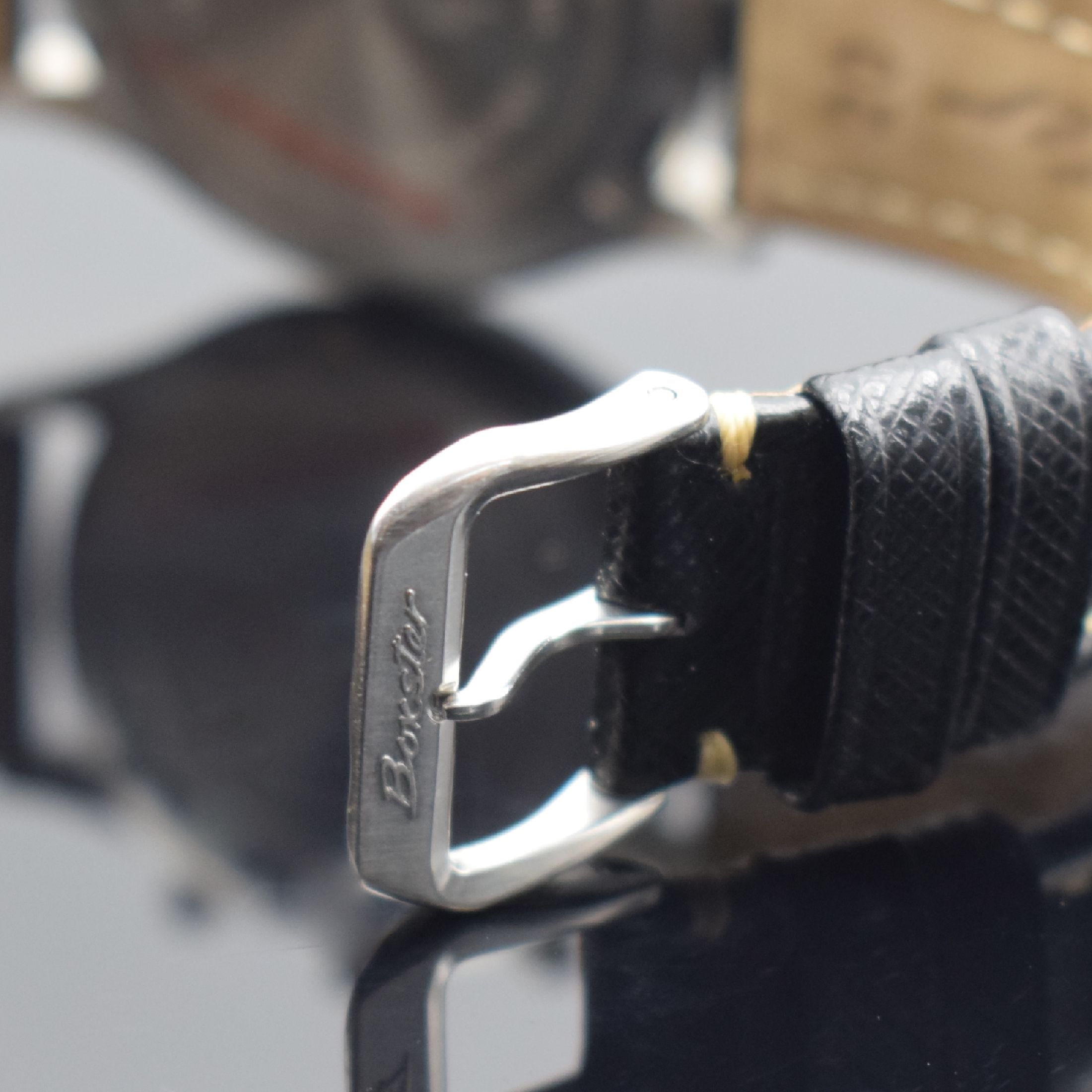 Detail b: BOXSTER nahezu neuwertiger, limitierter Armbandchronograph in Stahl, auf 986 Stück limitiertes Sondermodell in Edelstahl inkl. orig. Lederband m. ...