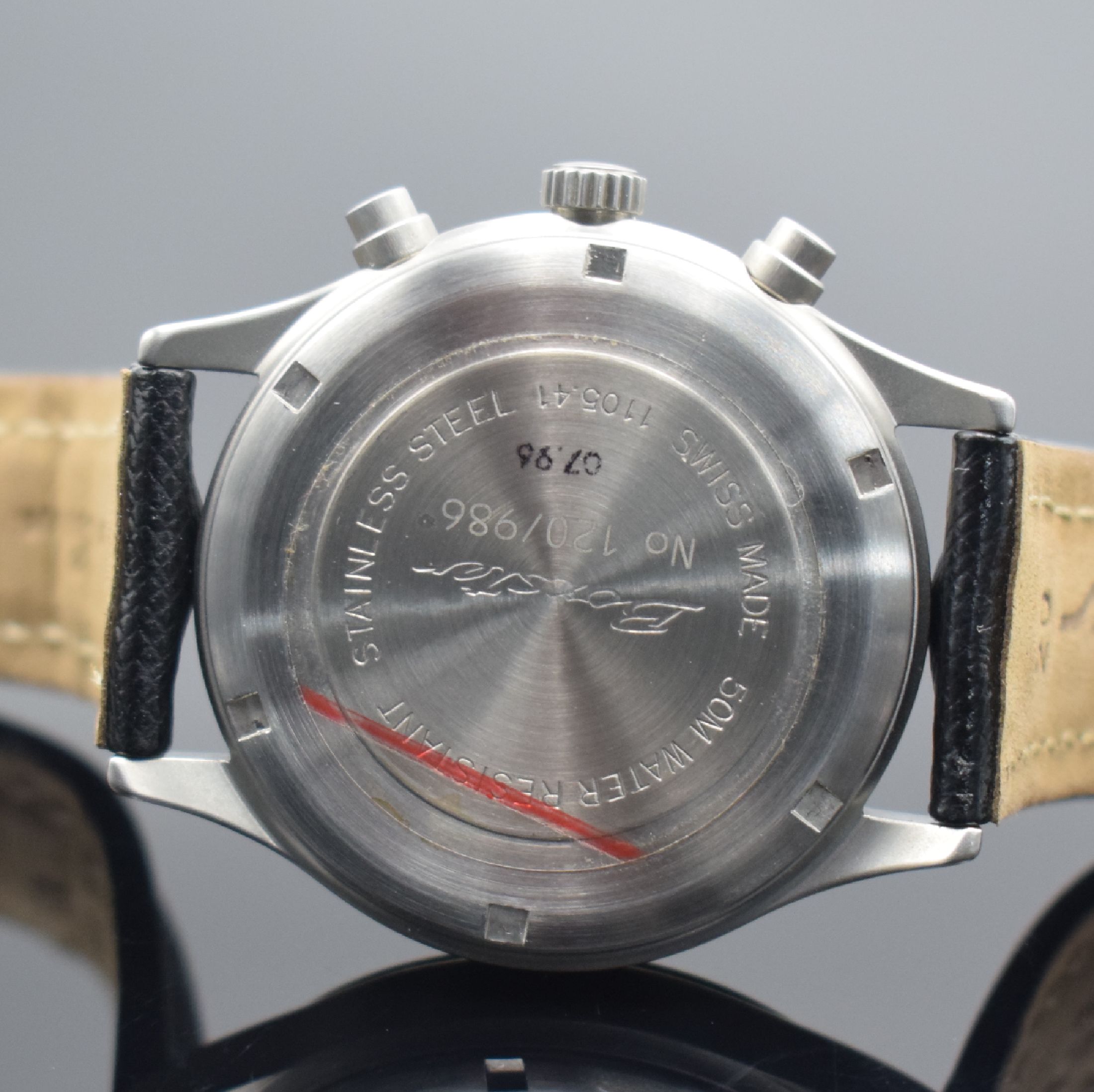 Detail c: BOXSTER nahezu neuwertiger, limitierter Armbandchronograph in Stahl, auf 986 Stück limitiertes Sondermodell in Edelstahl inkl. orig. Lederband m. ...