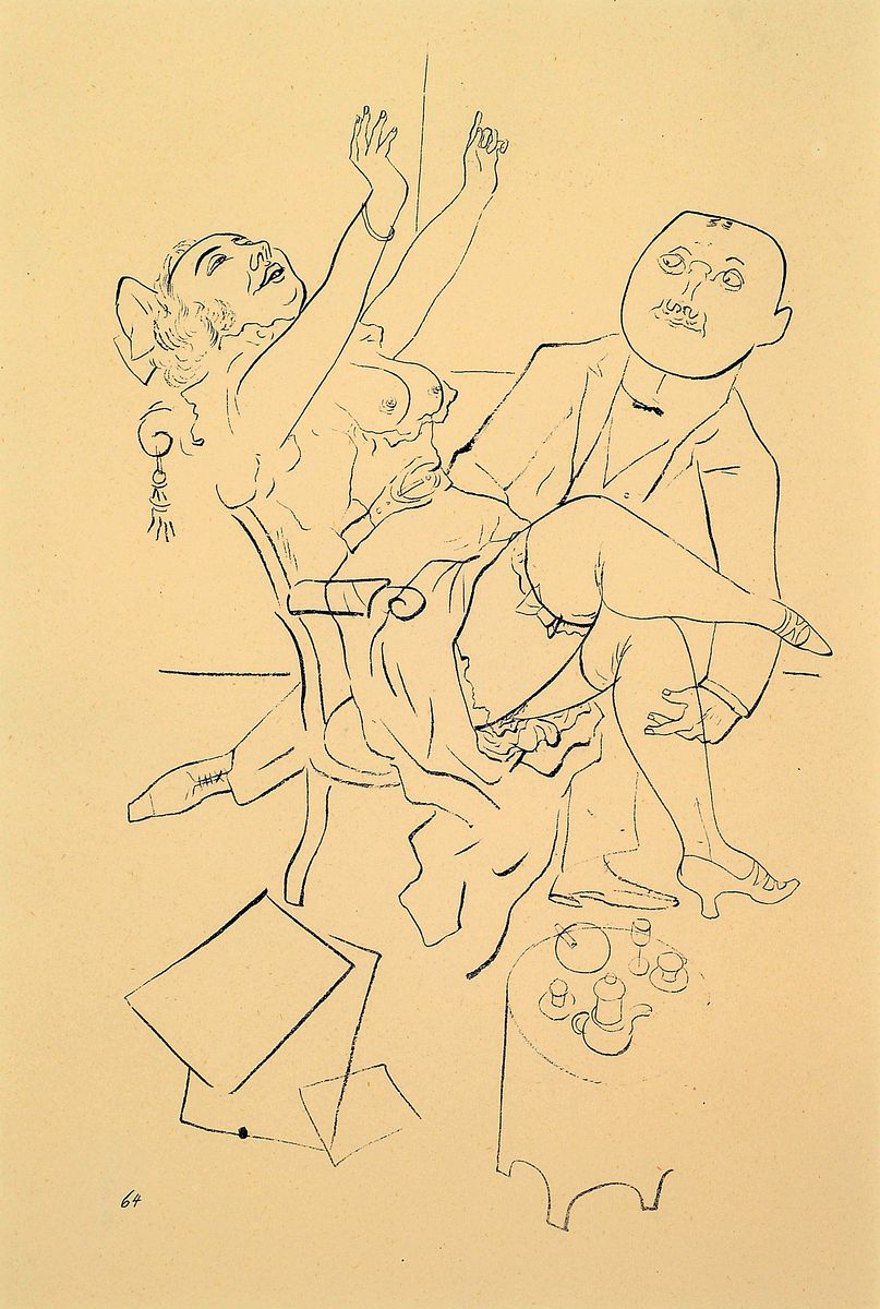 George Grosz, 1893 - 1959, 2 Blätter aus Ecce Homo, ""An der Grenze", "Krach", 1921, aus der unsignierten C-Ausgabe, PP. ...