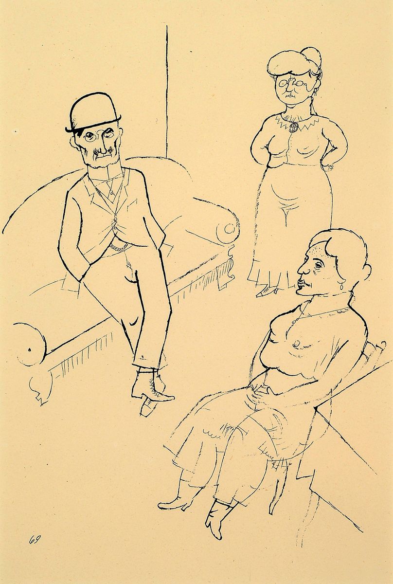 Detail a: George Grosz, 1893 - 1959, 2 Blätter aus Ecce Homo, ""An der Grenze", "Krach", 1921, aus der unsignierten C-Ausgabe, PP. ...