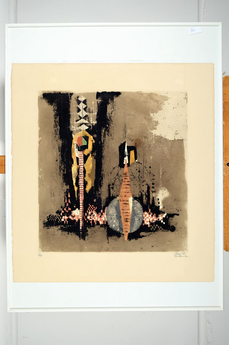 Detail m: Johnny Friedländer, 1912- 1992, zwei großformatige Radierungen, num. 67/135 und 57/135, beide handsigniert, gebräunt, Blattmaß ca. 61 x 56 cm, ...