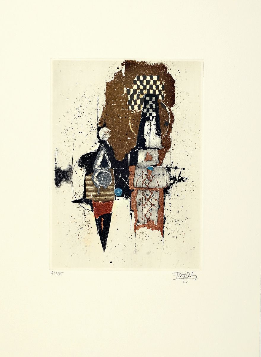 Detail c: Johnny Friedländer, 1912 - 1992, drei Farbradierungen, alle handsigniert, zwei kleinformatige Blätter, beide num. 43/95, ca. 37.5 x 28.5cm ...