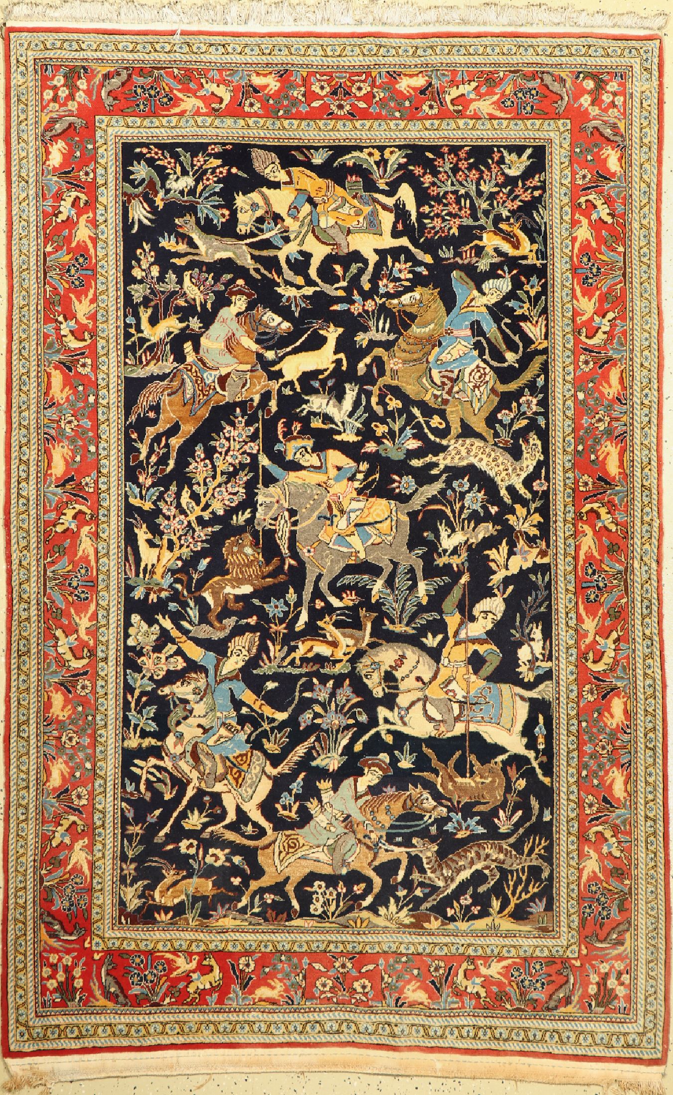 Ghom Kork, Persien, um 1960, Korkwolle mit Seide, ca. 210 x 140 cm, EHZ: 2