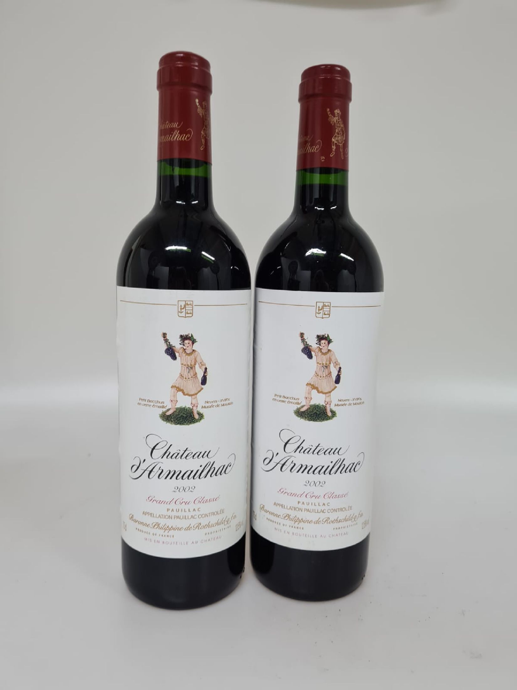 6 Flaschen 2002 Chateau d Armailhac, Paulliac, Grand Cru Classe, 750ml, 12,5%Vol., High Fill, Alterssp., unverkostet
