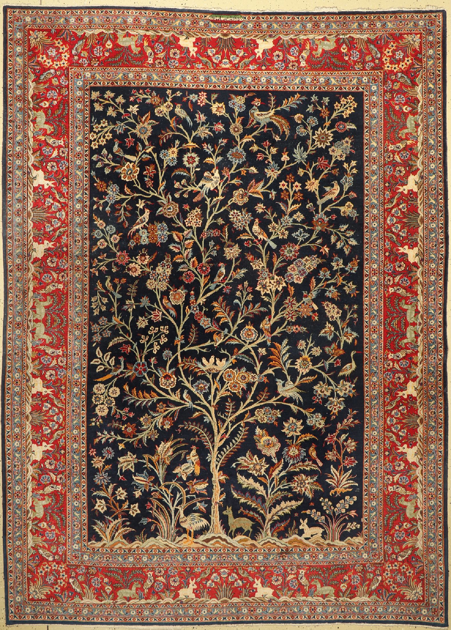 Keschan alt, signiert, (Arbabi), Persien, um 1960, Wolle auf Baumwolle, ca. 310 x 227 cm, EHZ: 2-3