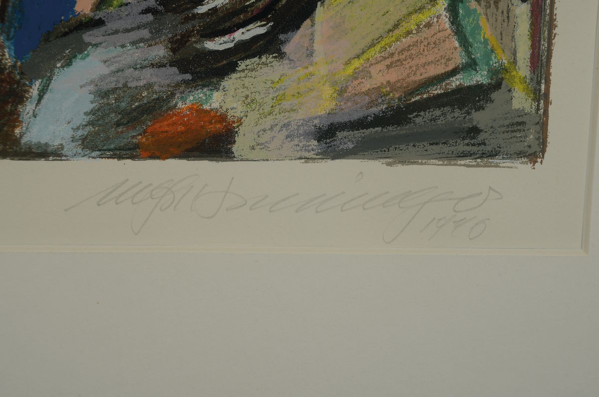 Detail a: Manfred Henninger, 1894 Backnang-1986 Stuttgart, Studium an der Akademit Stuttgart bei Oetzelberger, Landenberger und Altherr sowie in Dresden bei ...