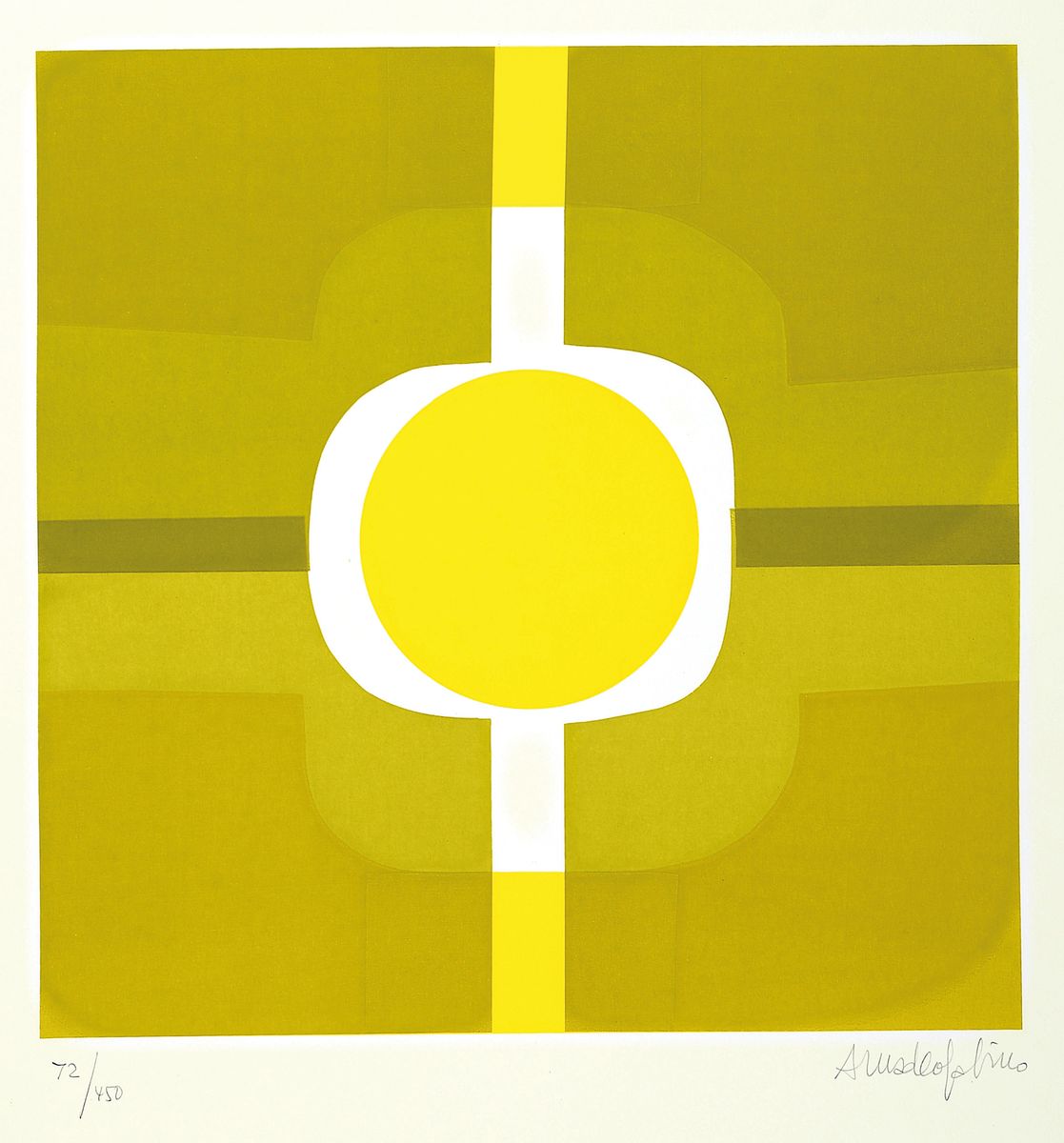 Amadeo Gabino, 1922 Valencia-2004 Madrid, ohne Titel, Farbserigraphie, handsigniert, num. 72/450, ca. 36..5x36.5cm, u.Gl., R. ca. 66x51cm