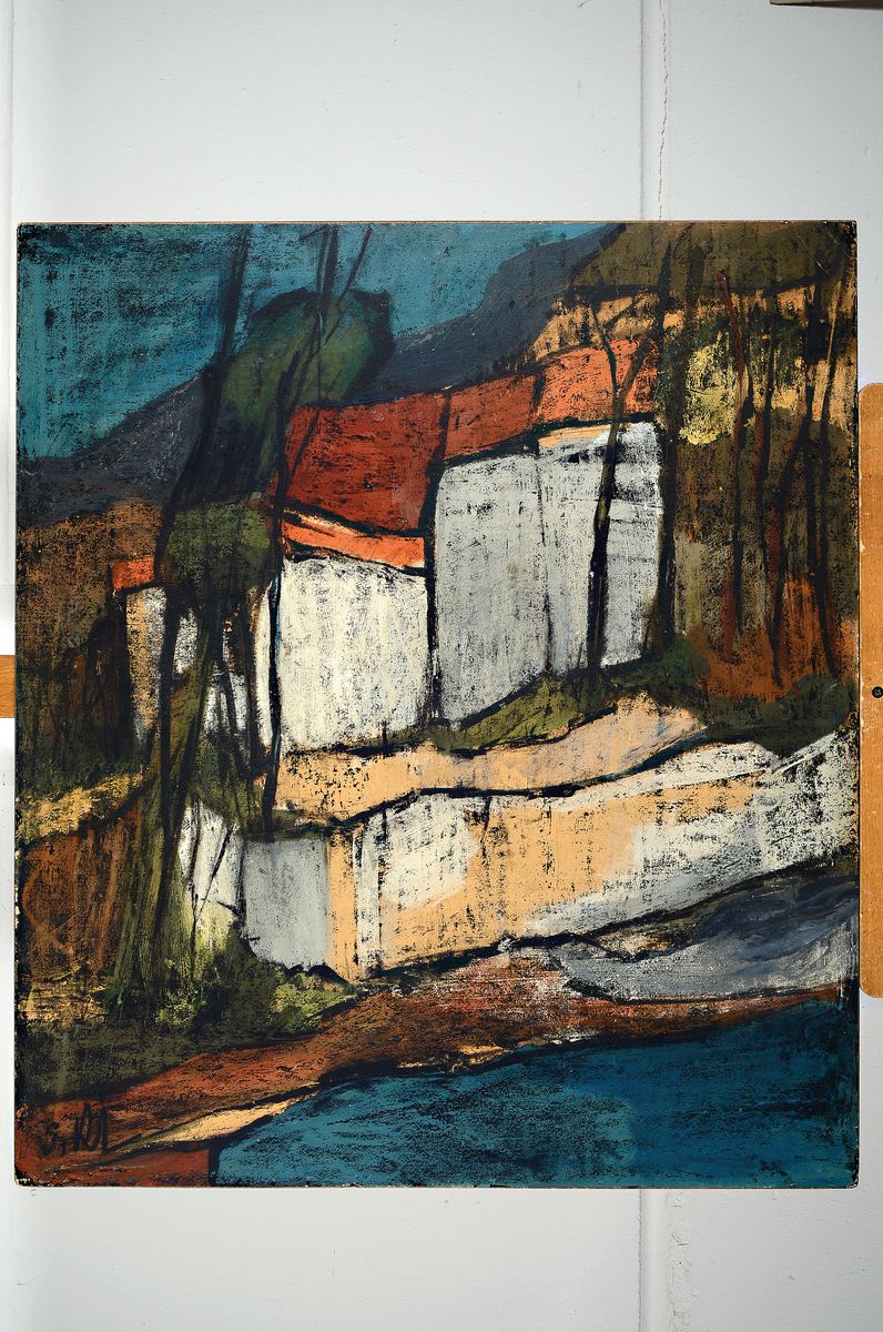 Detail k: Siegfried Rischar, 1924 - 2009 Aschaffenburg , Studium an der Hochschule für bildende Künste Frankfurt a.M. bei Wilhelm Heise, hier:"Große ...