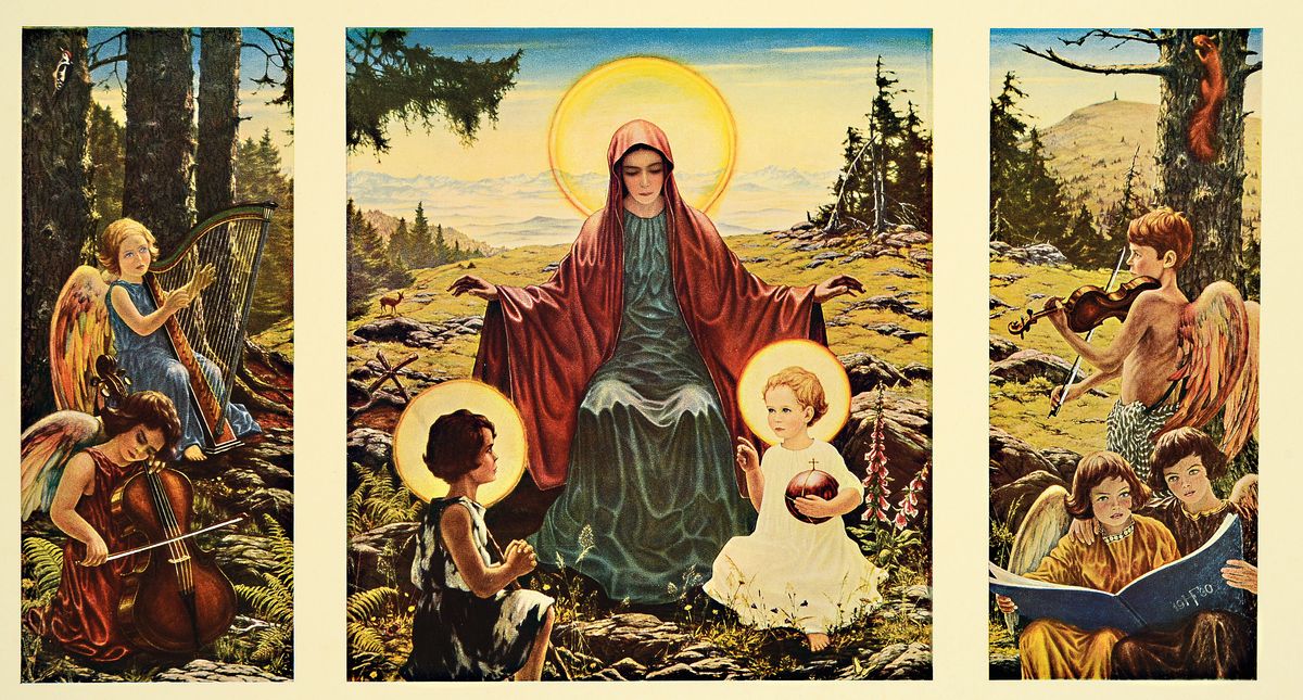 Detail d: Hans Franke, 1892 Habelschwerdt - 1975 Freiburg im Breisgau, freischaffender Autodidakt, orientiert an den religiösen Stimmungen v.a. der niederl. ...
