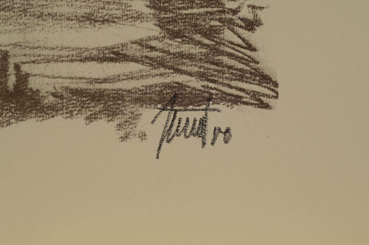 Detail c: Georg Günther Zeuner, 1923 Dresden - 2011 Speyer, Künstlermappe "Der Speyrer Dom 1980 anlässlich der Grundsteinlegung vor 950 Jahren", ...