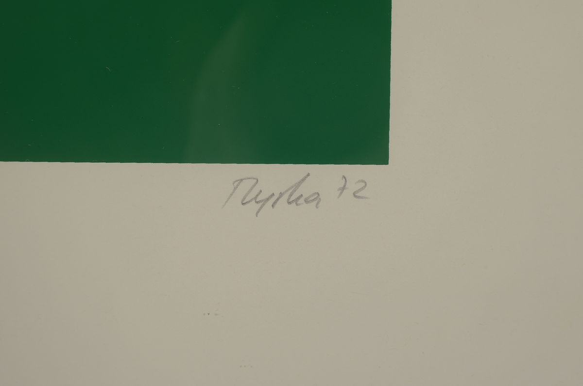Detail a: René Myrha (alias René Pagnard), geb. 1939 Delémont/Schweiz, Vertreter der Schweizer Pop-Art, hier: Portes Objects, Farblitho, signiert und dat. ...