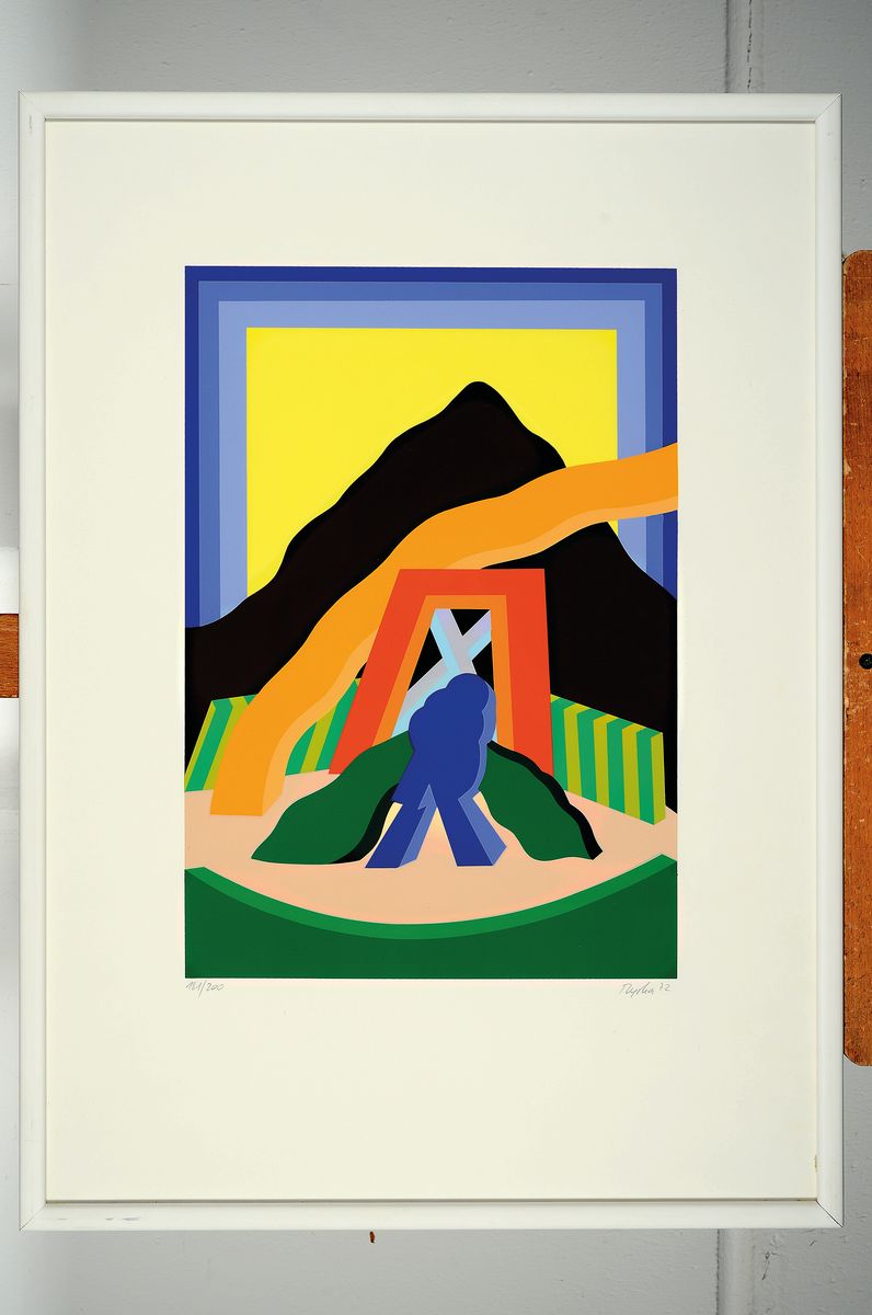 Detail k: René Myrha (alias René Pagnard), geb. 1939 Delémont/Schweiz, Vertreter der Schweizer Pop-Art, hier: Portes Objects, Farblitho, signiert und dat. ...