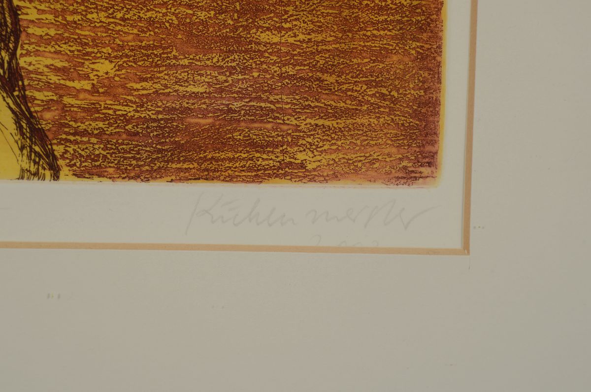 Detail a: Rainer Küchenmeister, 1926 Ahlen-2010 Paris,1964 Teilnahme documenta 3, 1969 Professur für Malerei an der Akademie Karlsruhe, hier: Streifzug, ...