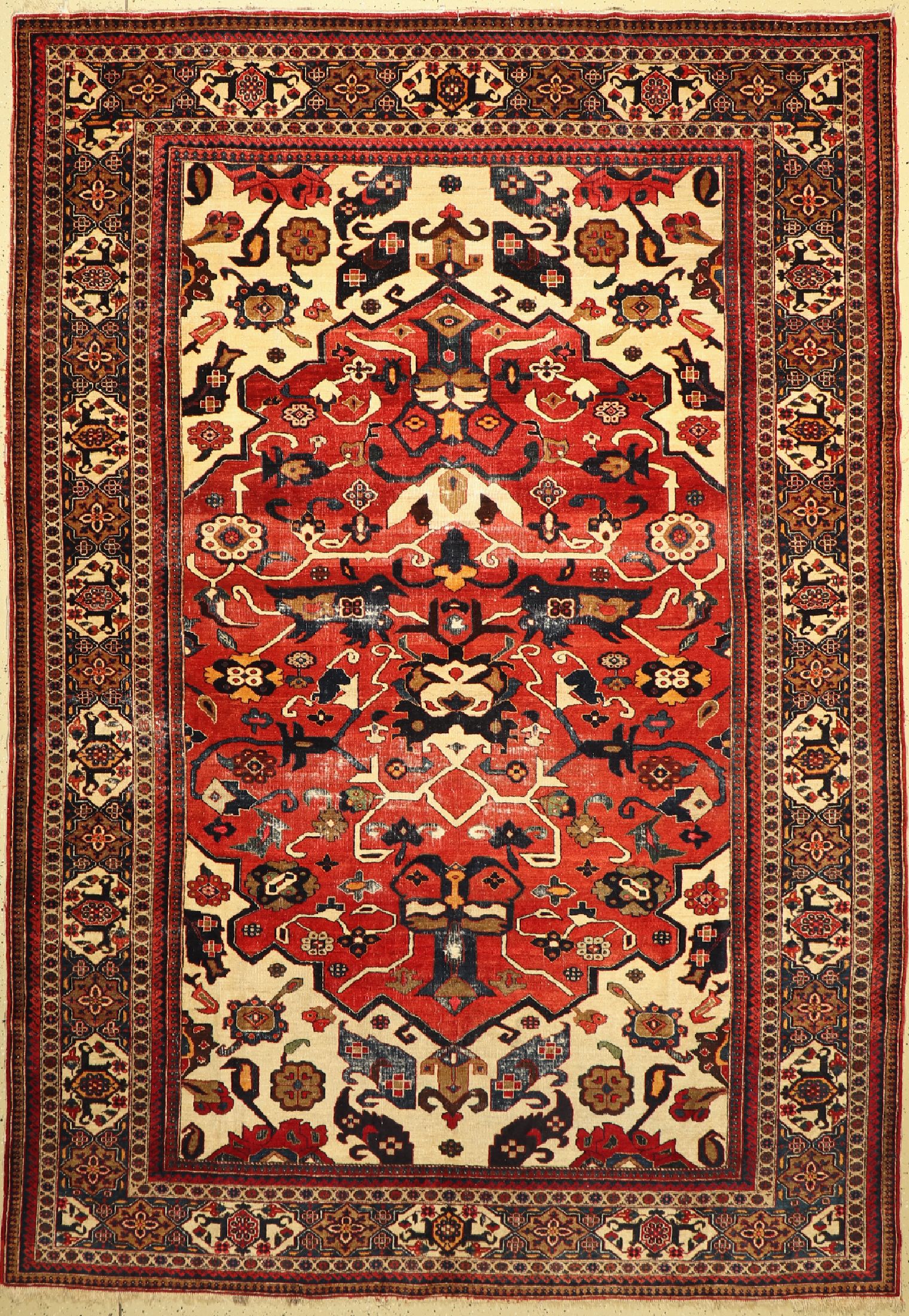 Seltener antiker Ardebil, Persien, um 1900,Wolle auf Wolle, ca. 345 x 240 cm, EHZ: 4