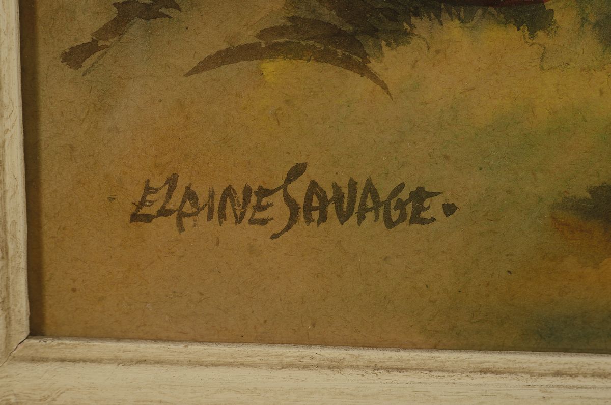 Detail a: Elaine Savage, 1902, Aquarell, Gruppe von Frauen, wohl des afrikanischen Xhosa-Volkes, in traditioneller Kleidung, links unten signiert, Papier l. ...